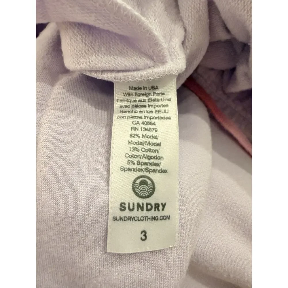 Sundry Cropped Flare Fleece Pants in Lavender - Size 3 (Large)